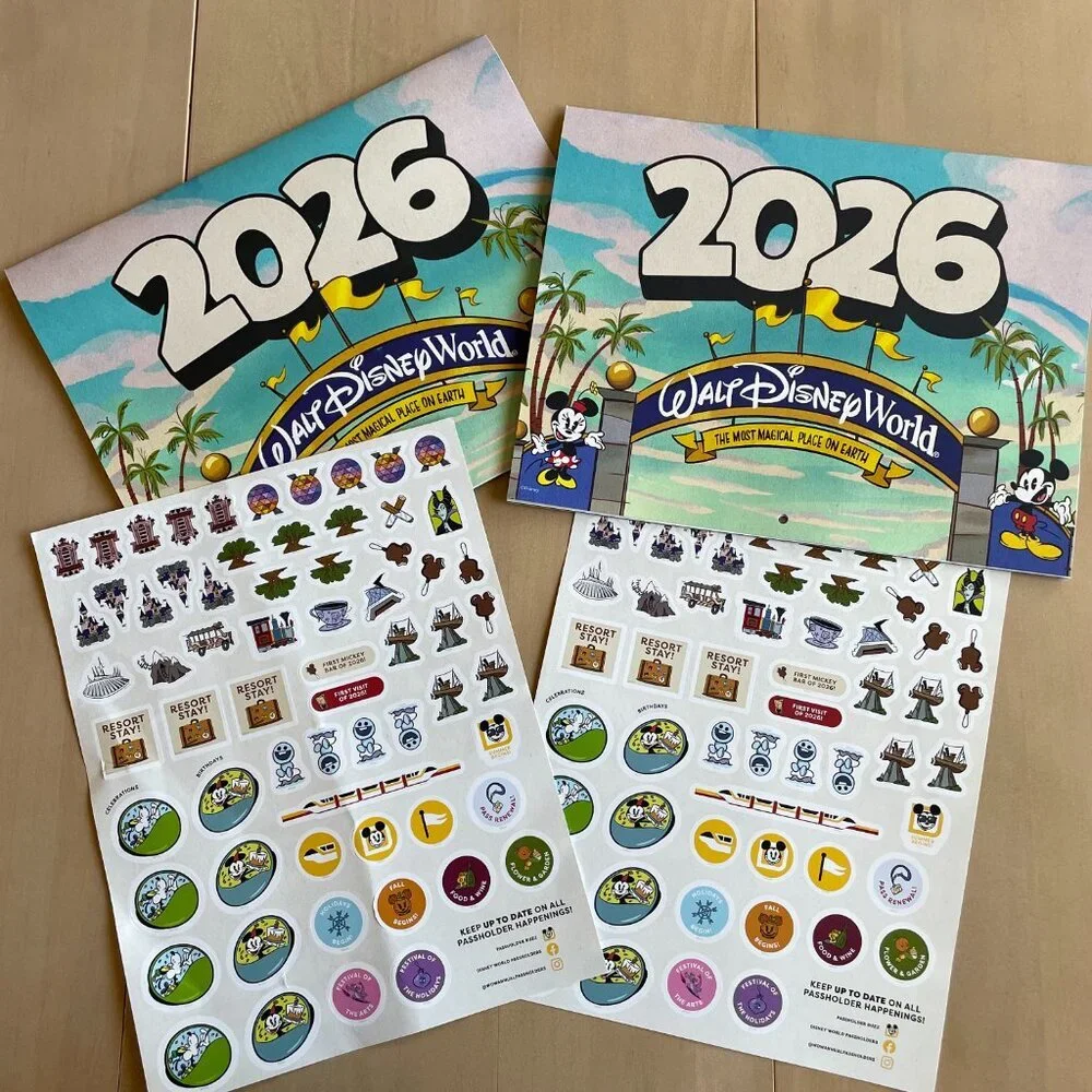 NEW‎ Set of 2 2026 Disney DisneyWorld Annual Passholder Exclusive Calendar